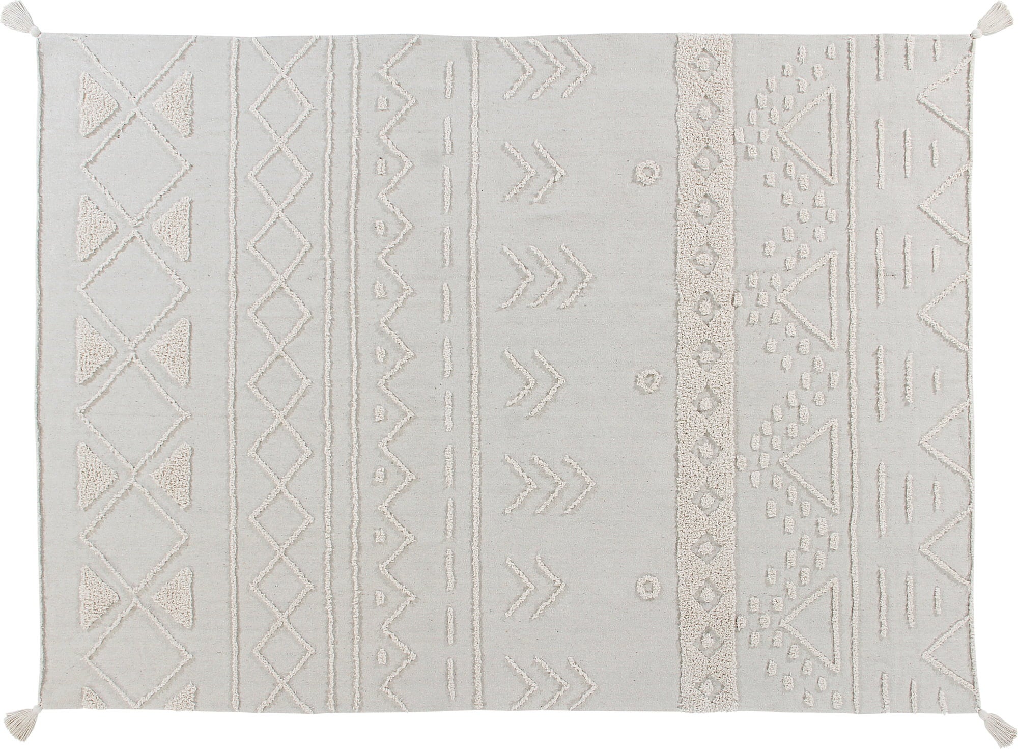 Baumwoll-Teppich Tribu, Natural, 140x200cm