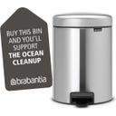 Treteimer Newicon 5 L mit Kunststoffeinsatz - Matt Steel Fingerprint Proof