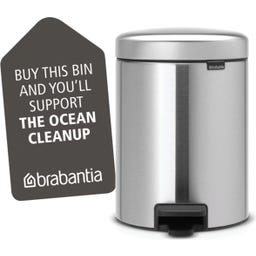 Treteimer Newicon 5 L mit Kunststoffeinsatz - Matt Steel Fingerprint Proof