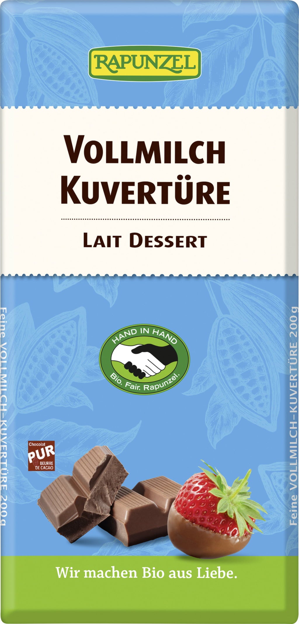 Rapunzel Bio Vollmilch Kuvertüre - 200 g