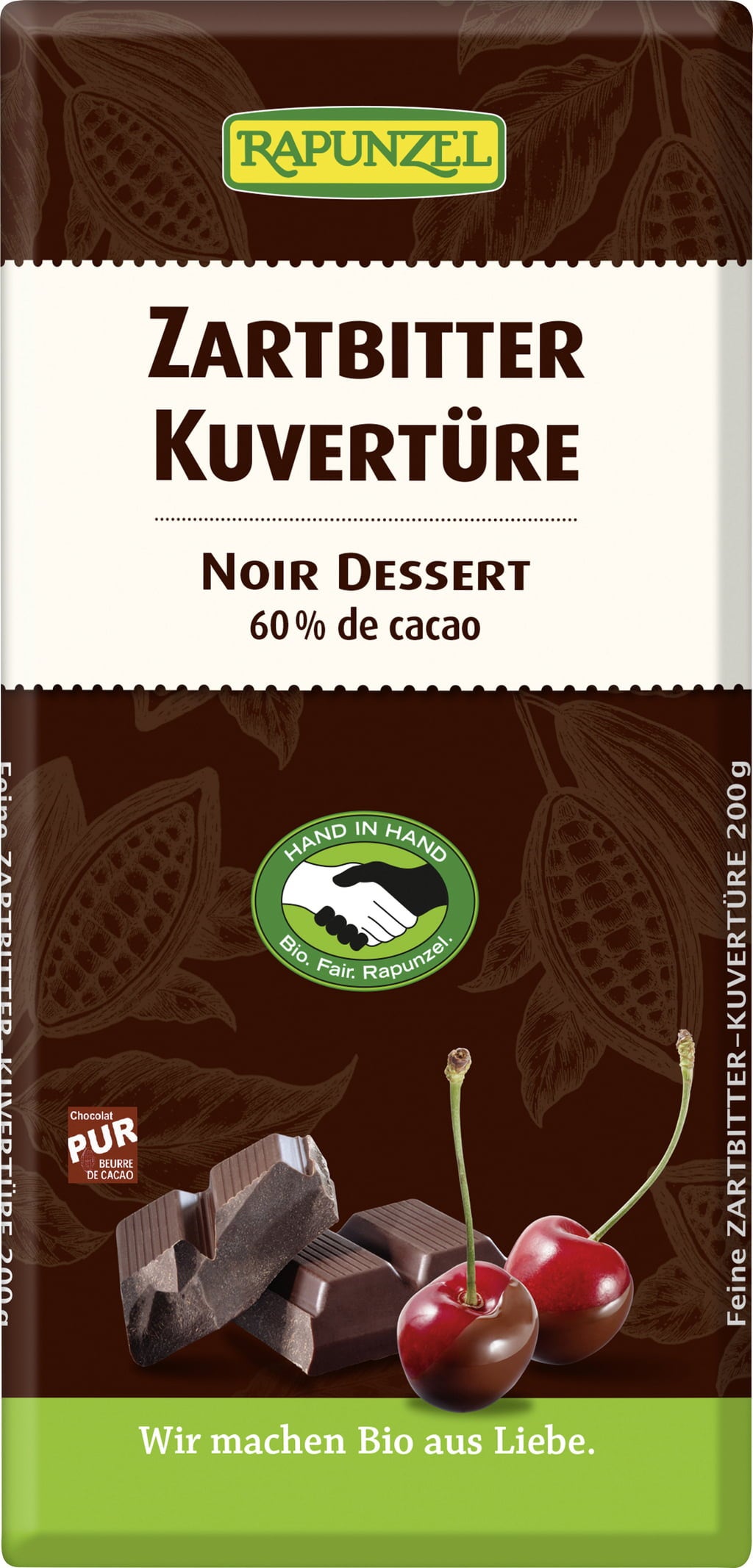 Bio Zartbitter Kuvertüre, 200 g
