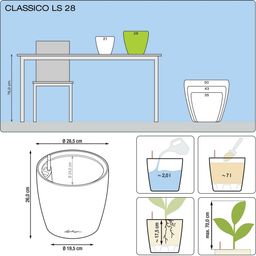 Lechuza Pflanzgefäß CLASSICO Premium 28 LS