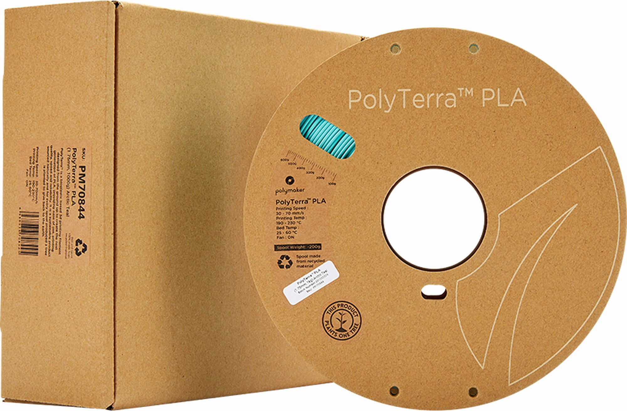 Polymaker PolyTerra PLA Arctic Teal - 1,75 mm / 1000 g
