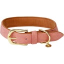 Hundehalsband aus Lederimitat pfirsich/braun, XXS (28 cm)