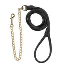 Führleine aus Kunstleder mit Kette, 270 cm, schwarz