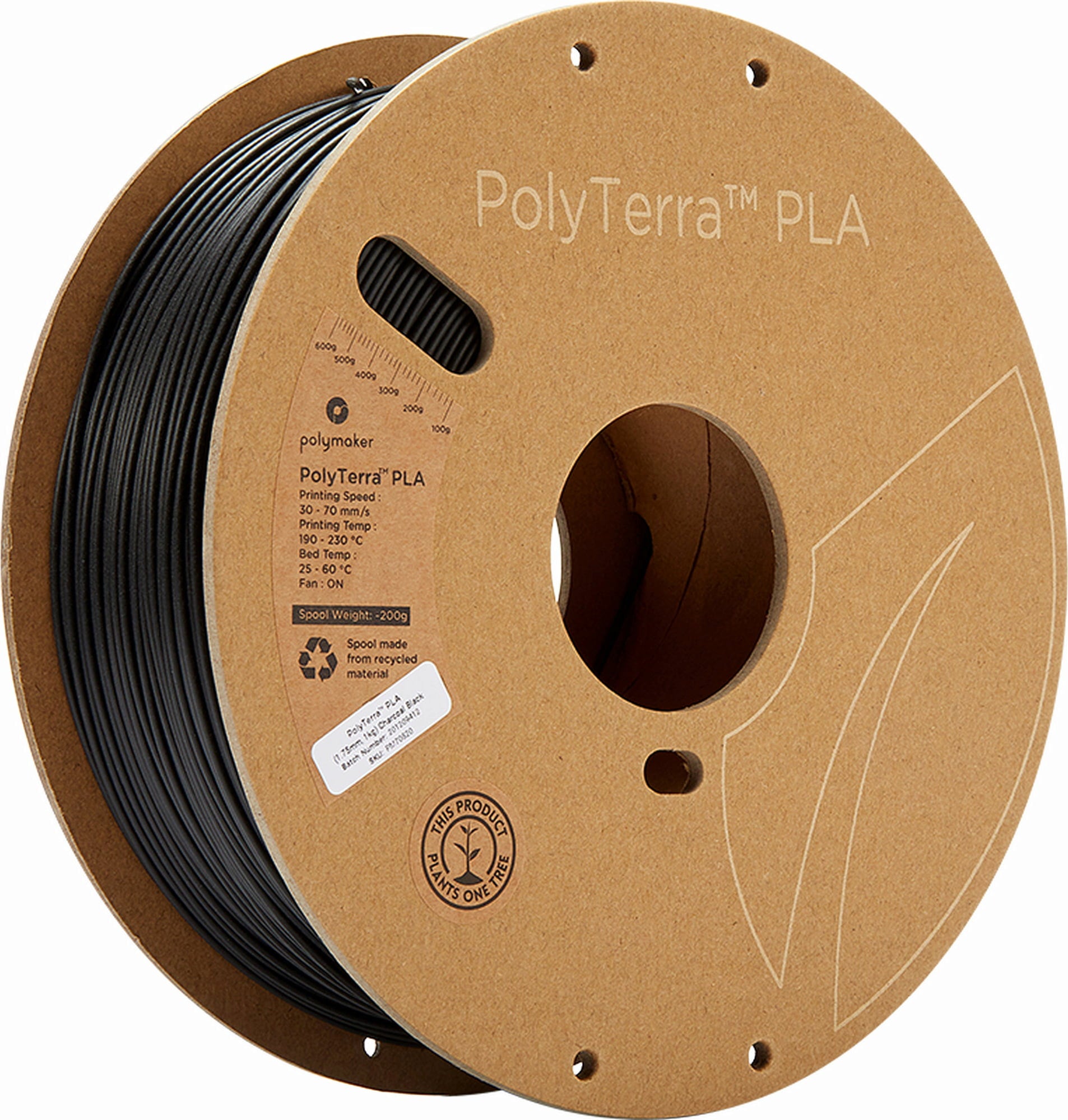 PolyTerra PLA Charcoal Black, 1,75 mm / 1000 g
