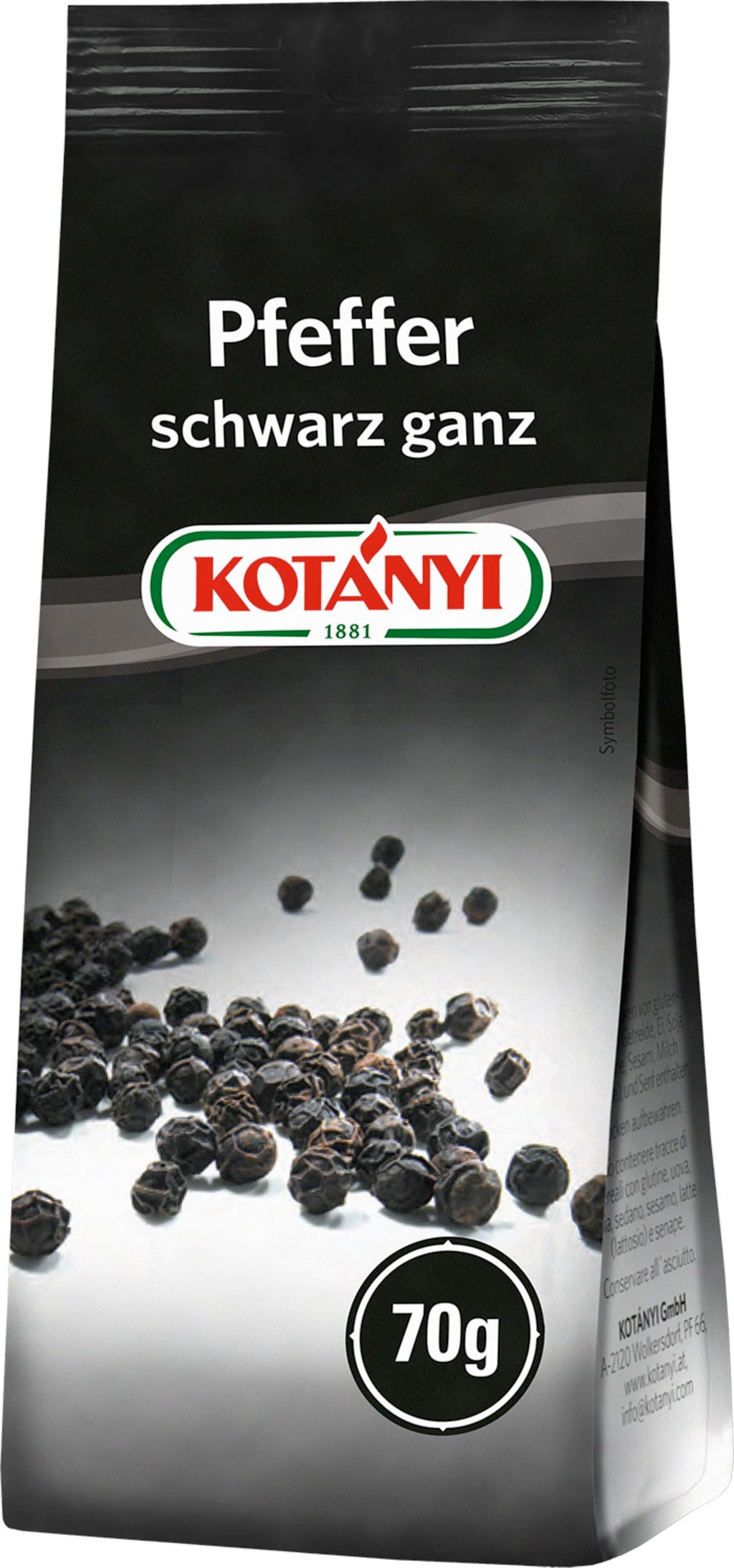 Pfeffer schwarz ganz, 70 g