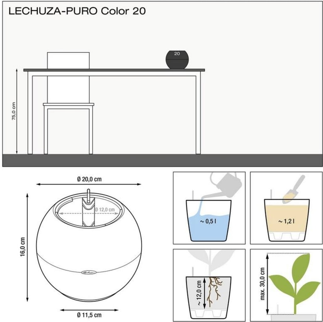 Lechuza Tischgefäß PURO Color 20 - sandbraun