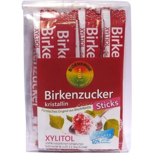 Bioenergie Birken-Zucker Sticks, Xylitol kristallin - 20 Sticks à 4g Cello-Beutel