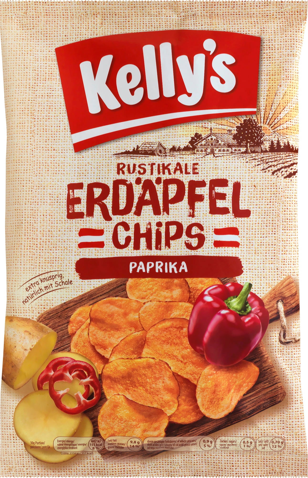 Rusticale Erdäpfel Chips Paprika, 100 g