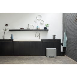 Bo Treteimer 11 L + 23 L mit 2 Kunststoffeinsätzen - Mineral Concrete Grey