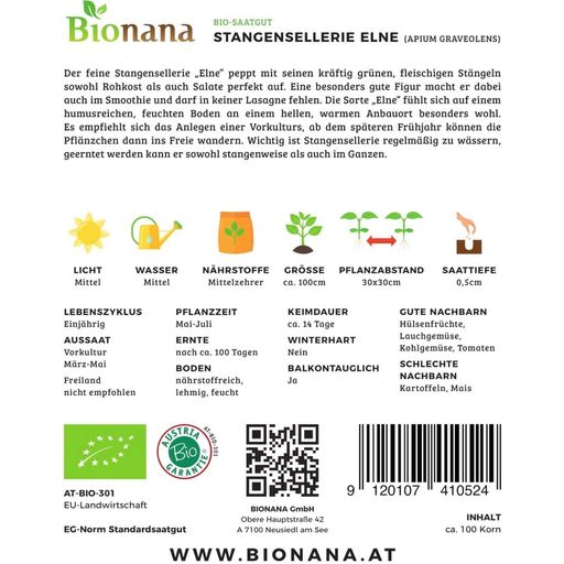 Bionana Bio Stangensellerie „D'Elne“ - 1 Pkg