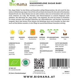 Bionana Bio Wassermelone „Sugar Baby“ - 1 Pkg