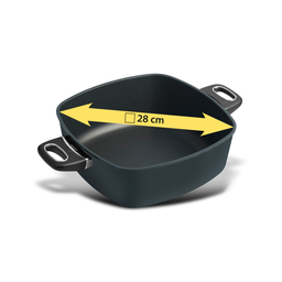Gastrolux Hochrandpfanne eckig mit Griffen - 10 cm hoch