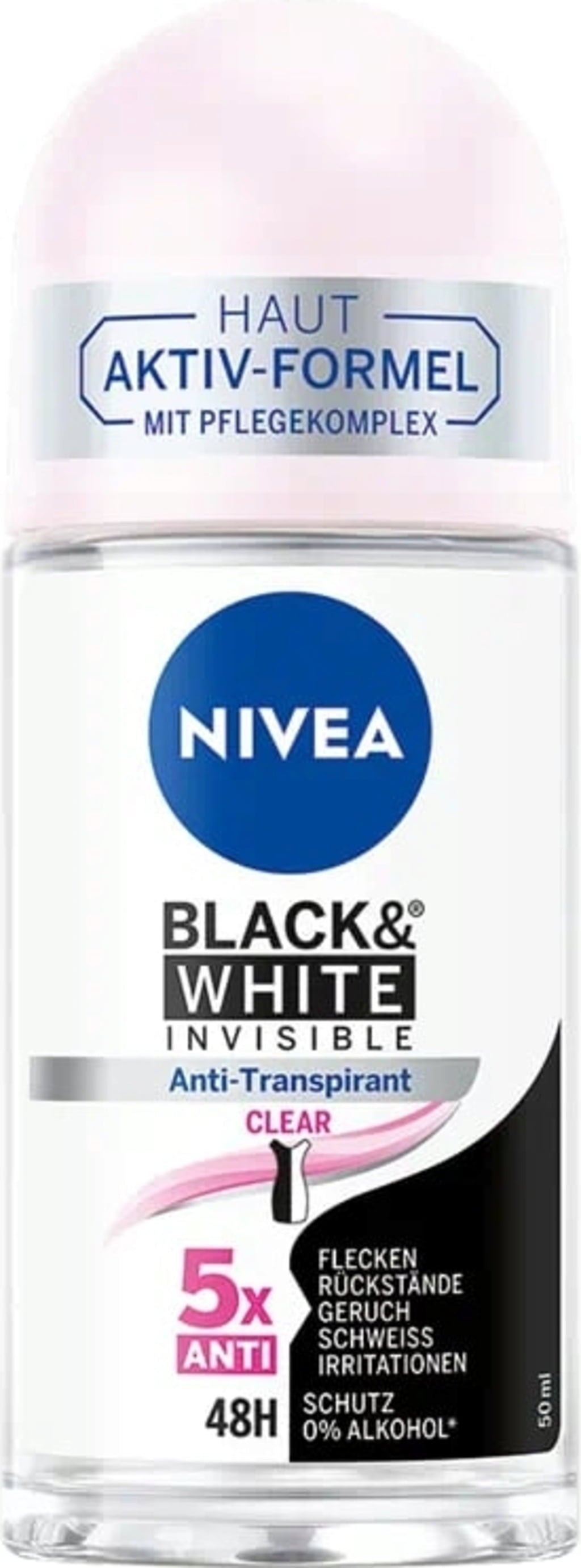 Deo Roll-On Invisible for Black & White Clear, 50 ml