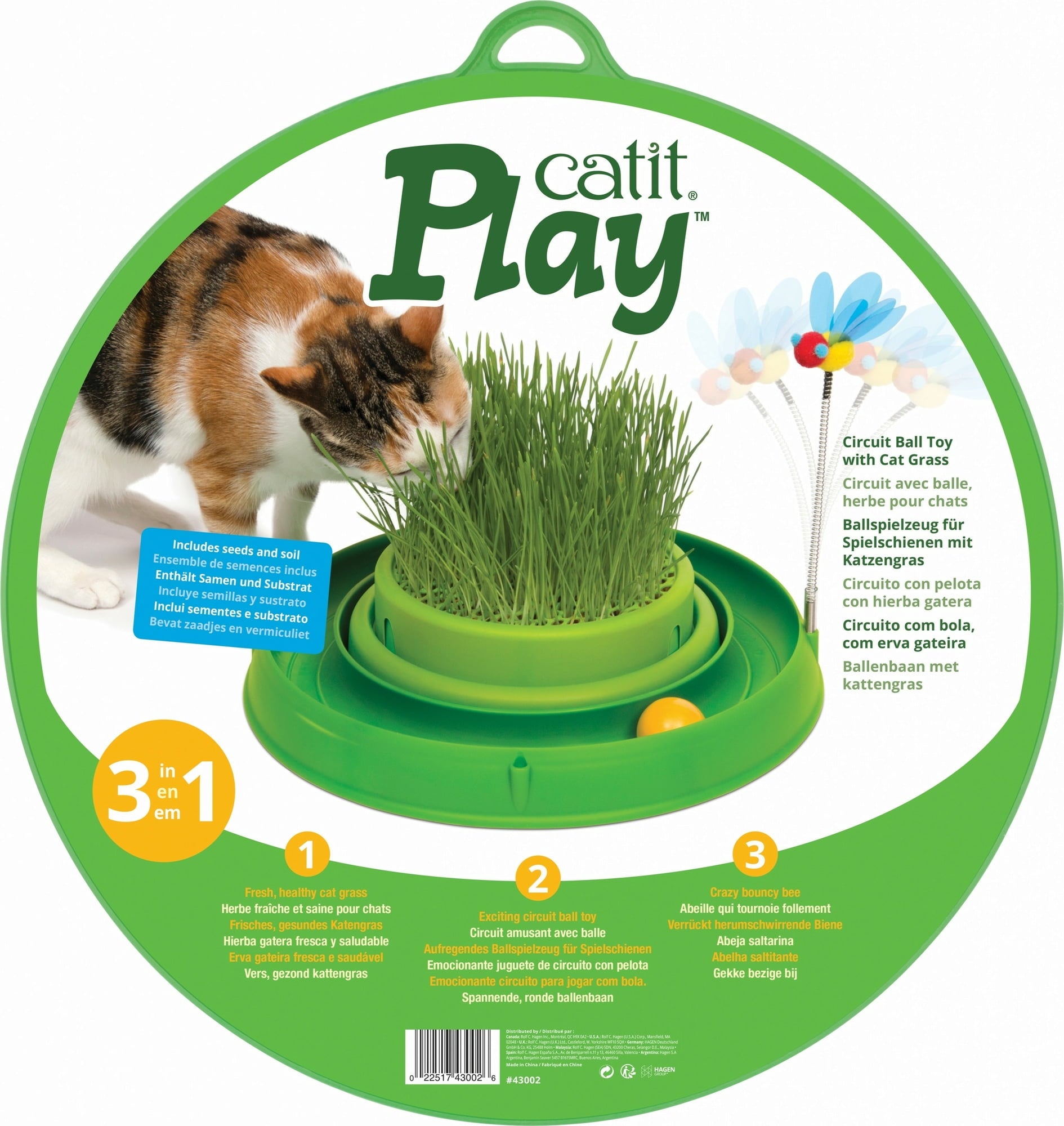 Catit 3in1, mit Gras und Spielzeug grün - 1 Stk