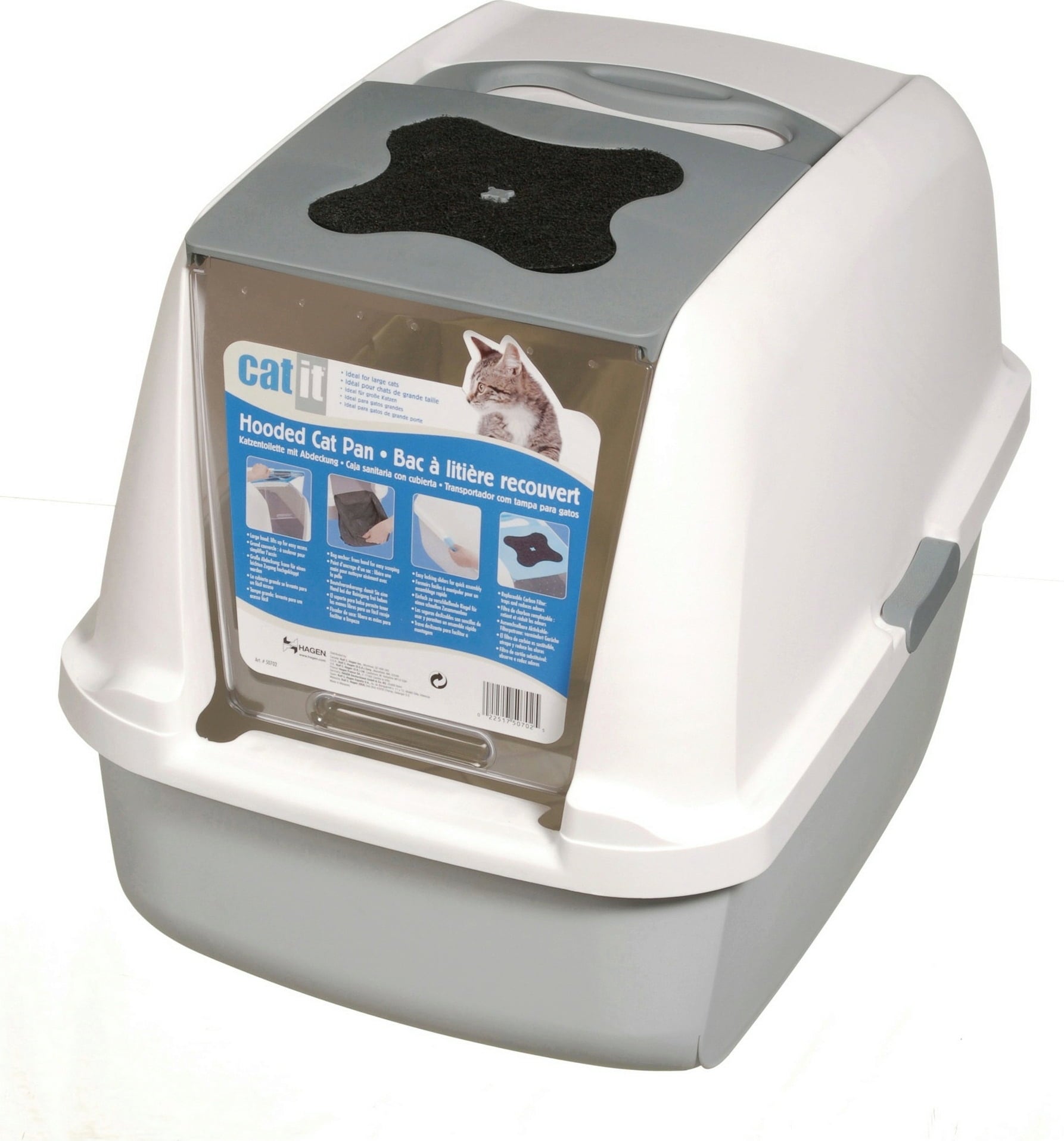 Catit Katzentoilette mit Abdeckung - grau