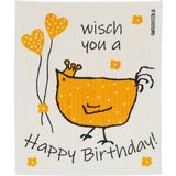 Schwammtuch "Henne Berta - Happy Birthday"