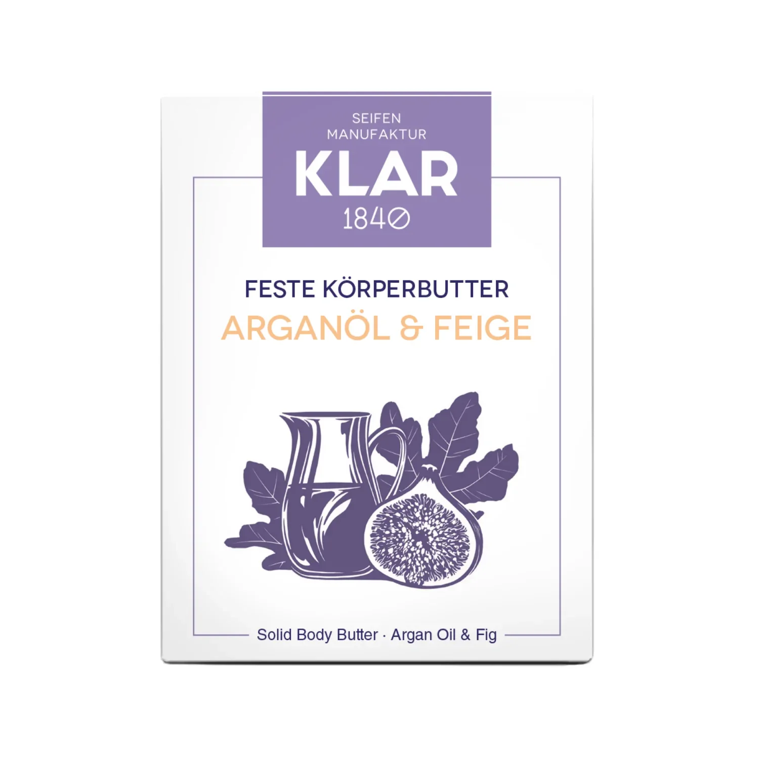 KLAR Feste Körperbutter Arganöl & Feige - 60 g
