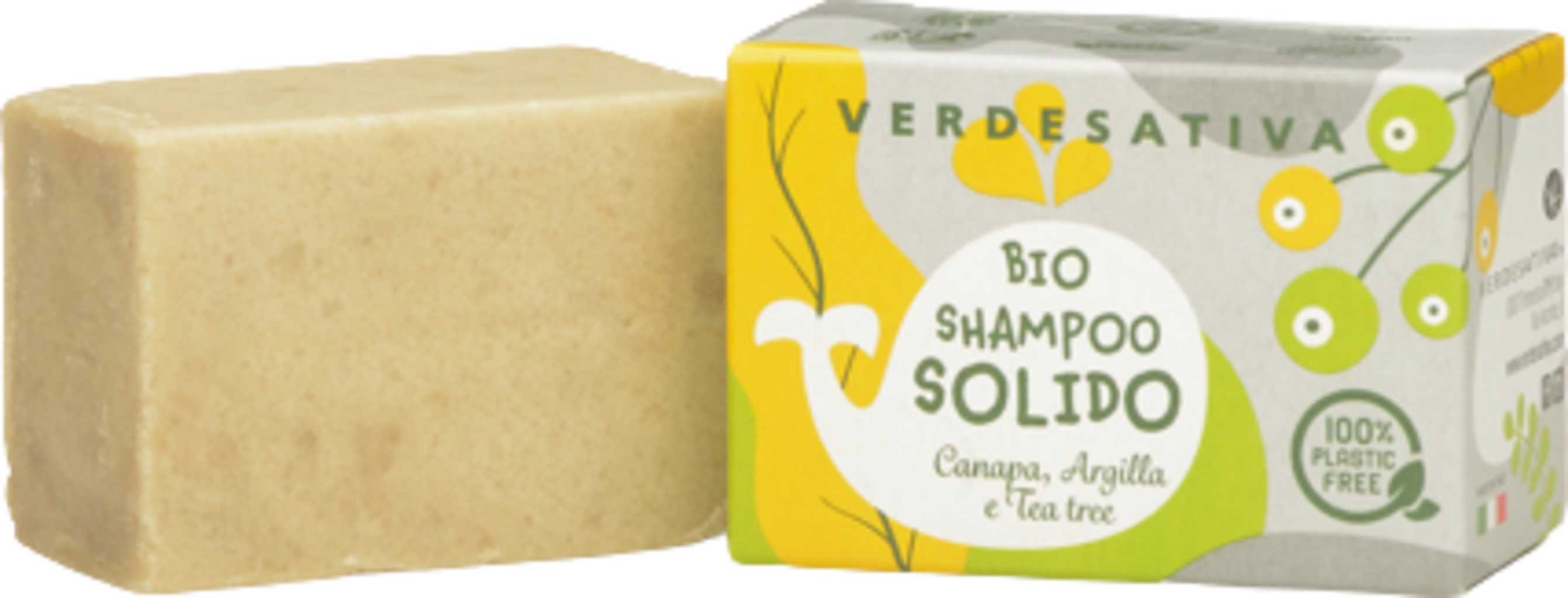 VERDESATIVA Festes Shampoo Hanf, Kaolin & Teebaum - 55 g