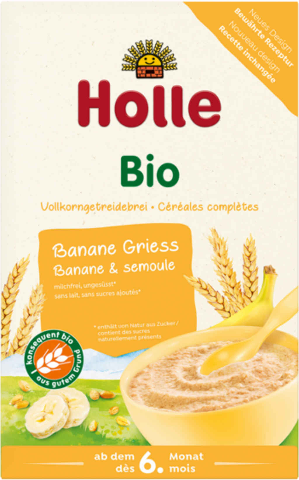 Holle Bio Vollkorngetreidebrei Griess Banane