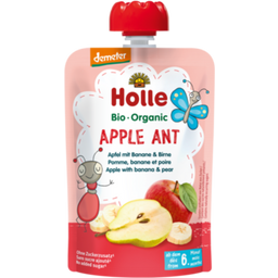 Bio Fruchtpüree "Apple Ant - Pouchy mit Apfel & Banane mit Birne"