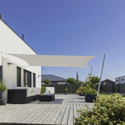 Windhager Sonnensegel SunSail CANNES Quadrat 4x4m - cream-grau