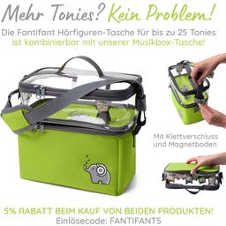 fantifant Musikbox-Taschen für Toniebox - mambagrün