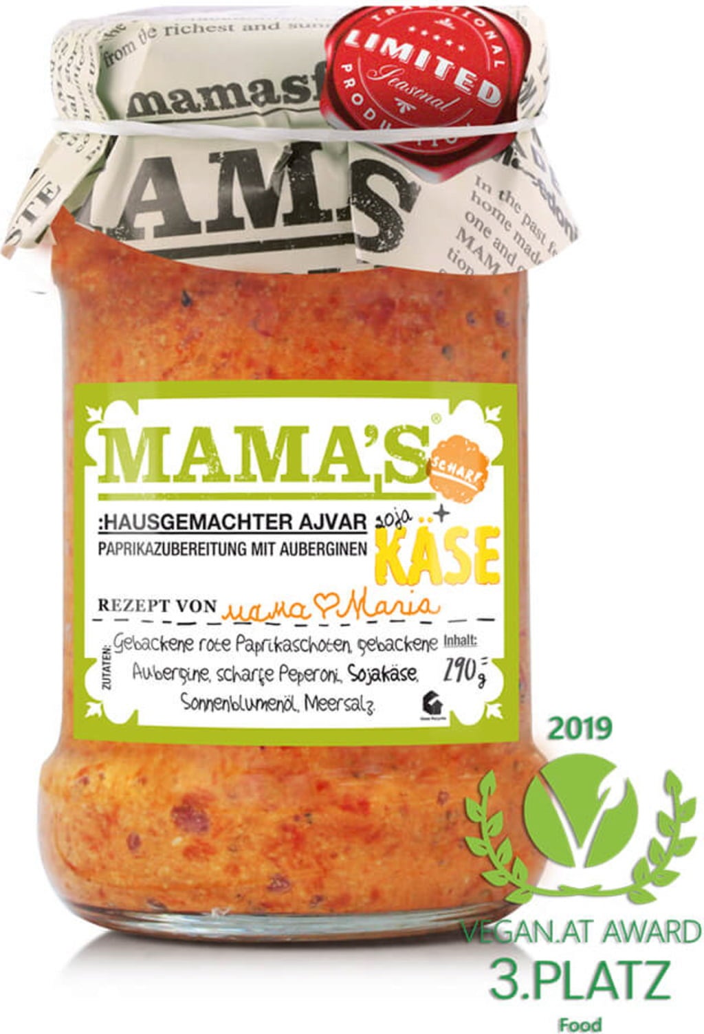 MAMA'S Ajvar mit Soja-Käse - 290 g