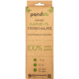pandoo Strohhalme Bambus Einweg 21 cm - 50 Stk