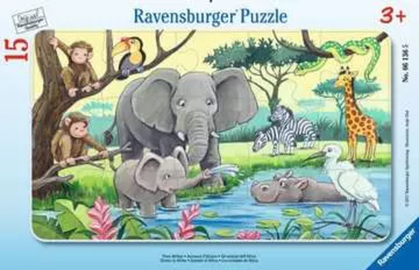 Rahmenpuzzle - Tiere Afrikas, 15 Teile