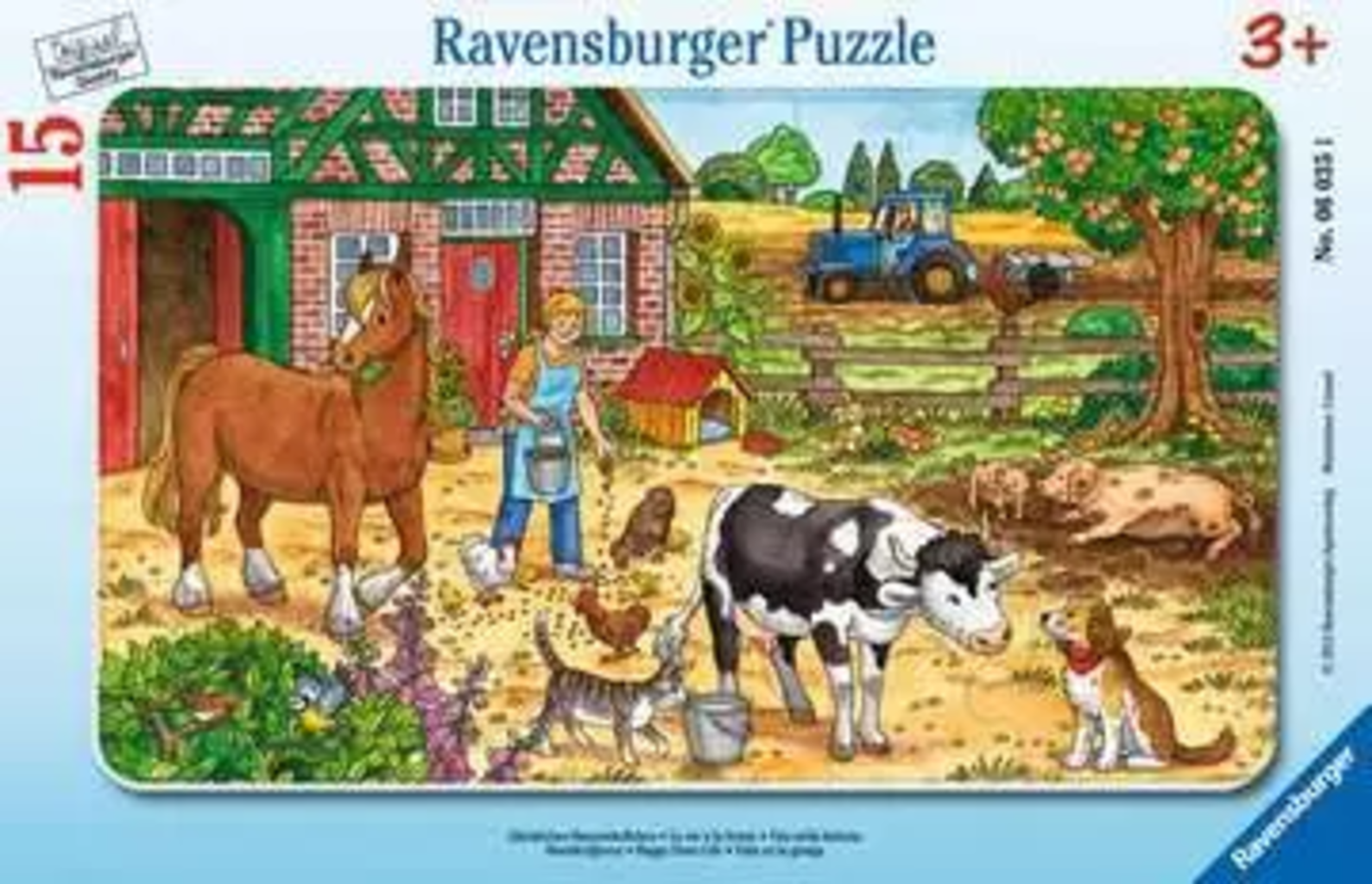 Rahmenpuzzle - Glückliches Bauernhofleben, 15 Teile