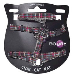 Bobby Katzengeschirr-Set KILT - Braun