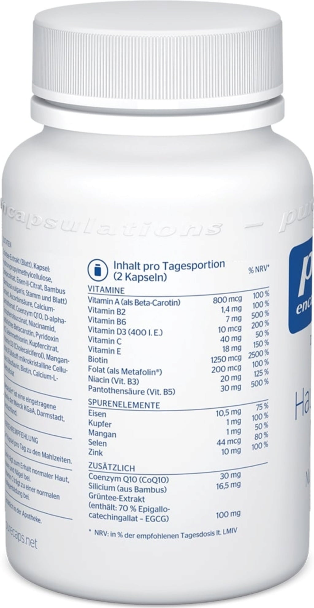 Pure Encapsulations Haut-Haare-Nägel - 180 Kapseln
