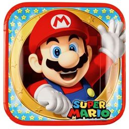 Amscan Partyteller "Super Mario" 8 Stück, groß
