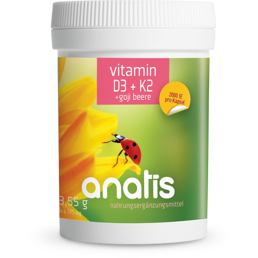 anatis Naturprodukte Vitamin D3 + K2 + Goji Beere - 90 Kapseln