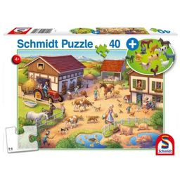 Puzzle - Bauernhof, 40 Teile + Figuren aus Kunststoff