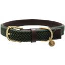 Geflochtenes Nylon-Hundehalsband olive green - XL (71 cm)