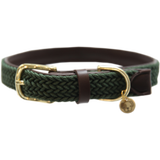 Geflochtenes Nylon-Hundehalsband olive green
