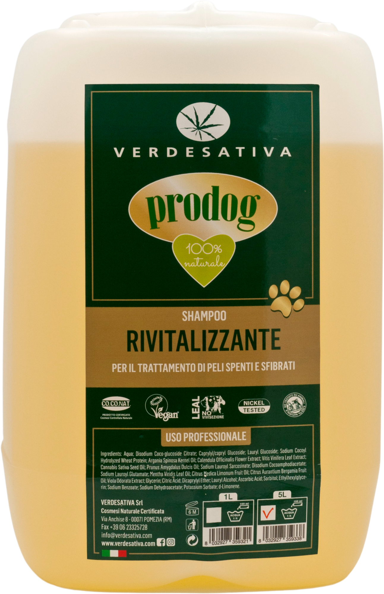 VERDESATIVA prodog Revitalisierendes Hundeshampoo - 5 l