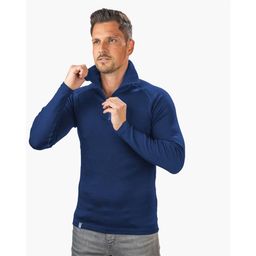 Alpin Loacker Herren Merino langarm Shirt mit Zip blau