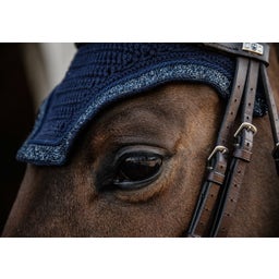 Kentucky Horsewear Fly Veil Wellington Glitter & Stone - navy