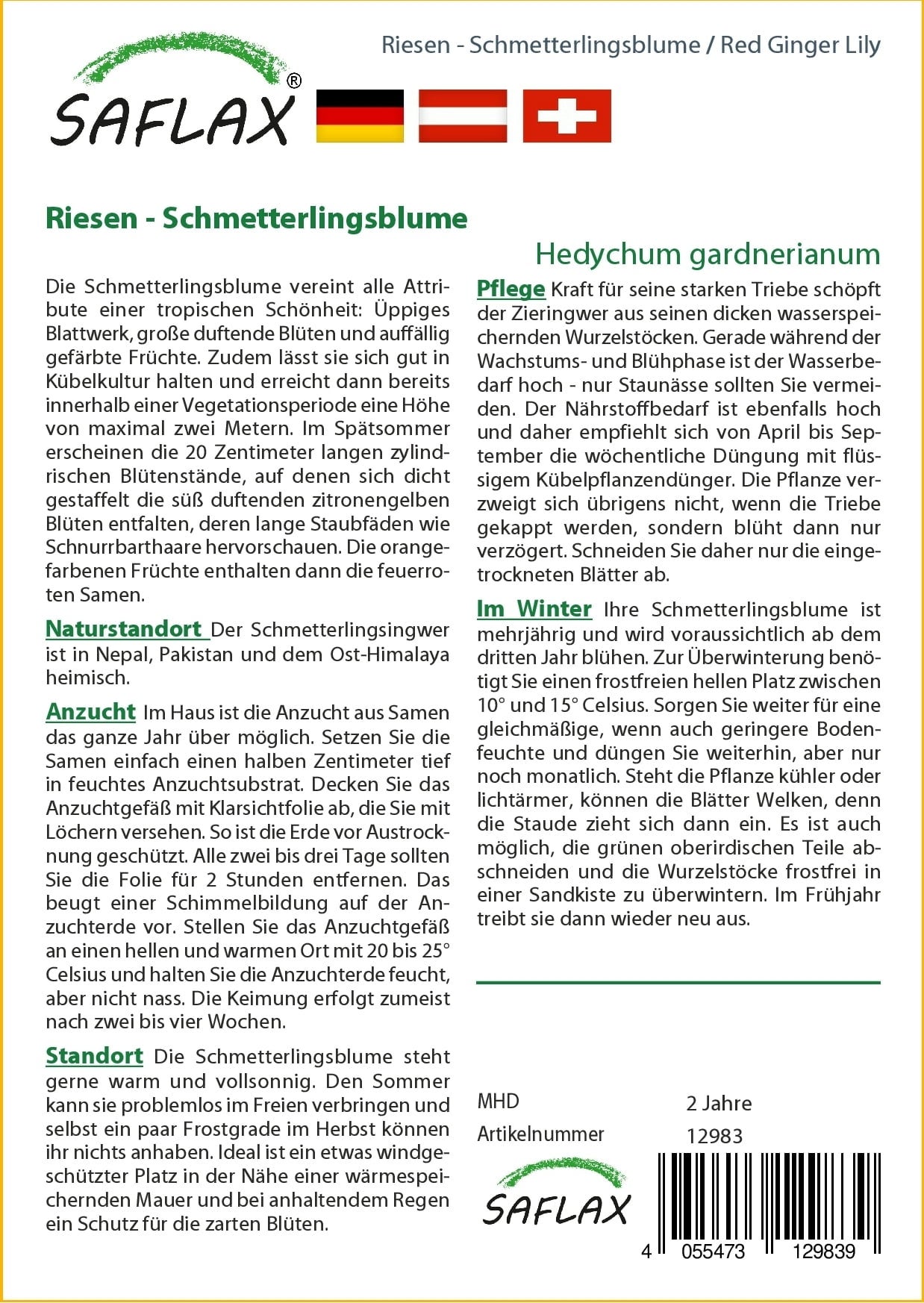 Saflax Riesen - Schmetterlingsblume - 1 Pkg