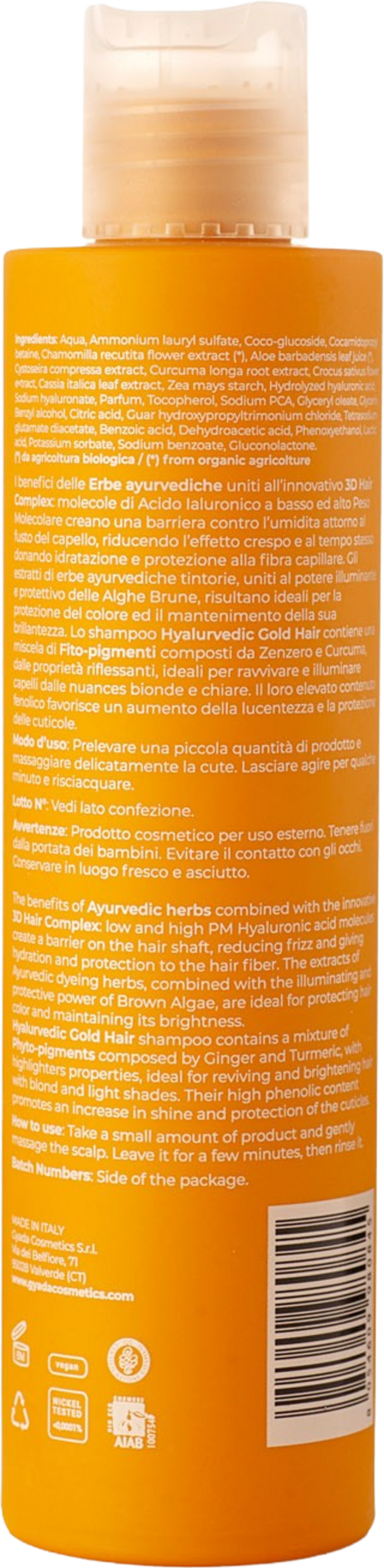 GYADA Cosmetics Hyalurvedic Farbglanz-Shampoo Gold Hair - 200 ml