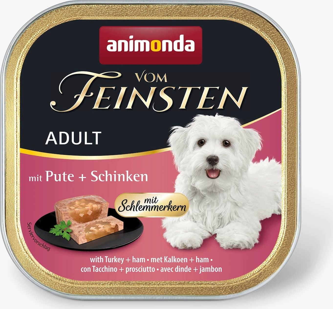 Vom Feinsten Adult Schlemmerkern Schale 150g, Pute und Schinken (150 g)
