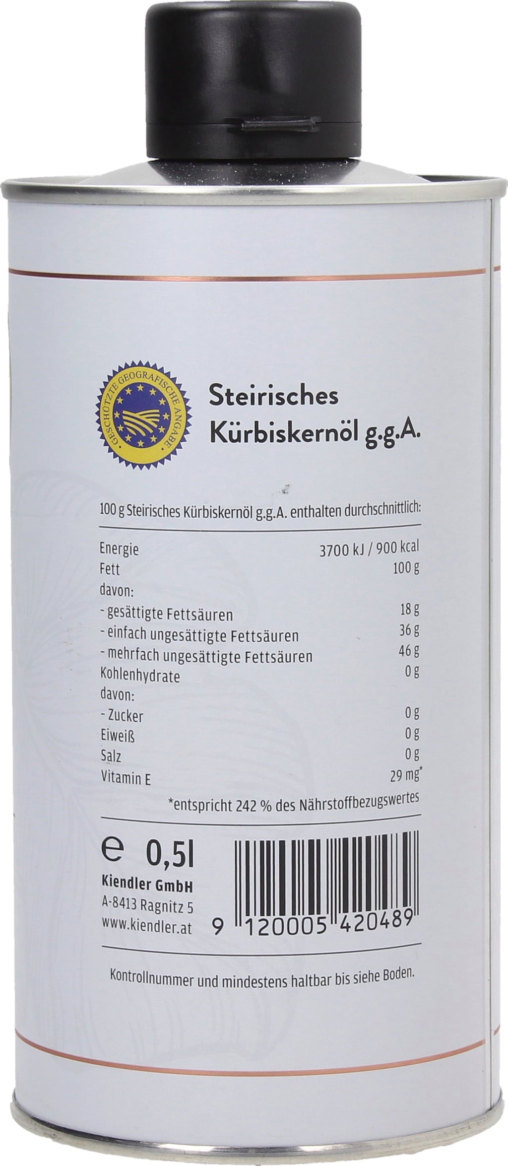 Kiendler Steirisches Kürbiskernöl g.g.A - 500 ml