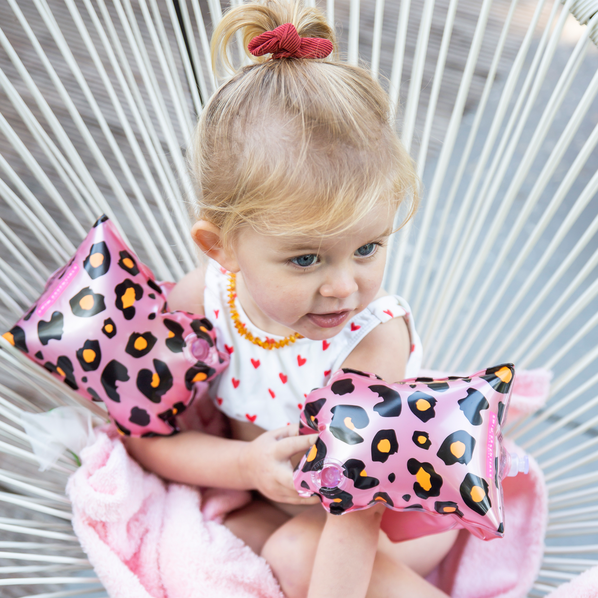 Swim Essentials Schwimmflügel Leopard Rose Gold - 0-2 Jahre
