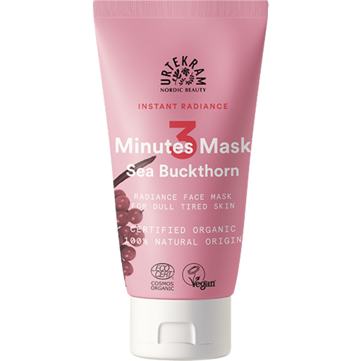 URTEKRAM Nordic Beauty 3 Minutes Mask Sea Buckthorn - 75 ml