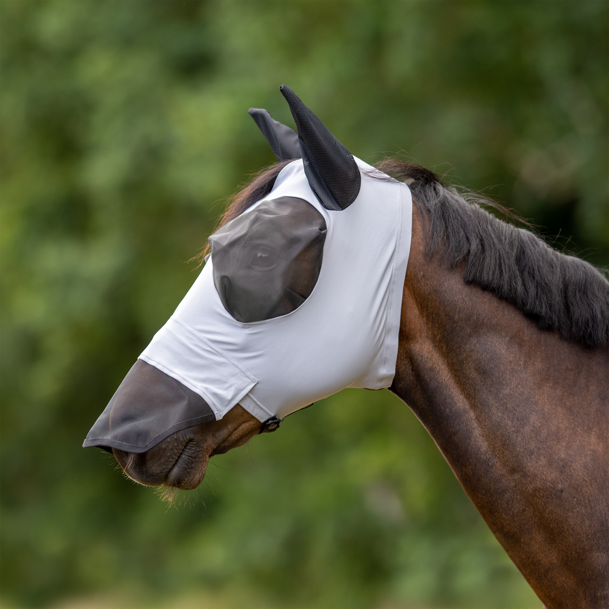 BUSSE Fliegenmaske TWIN FIT FLEXI PLUS, grau