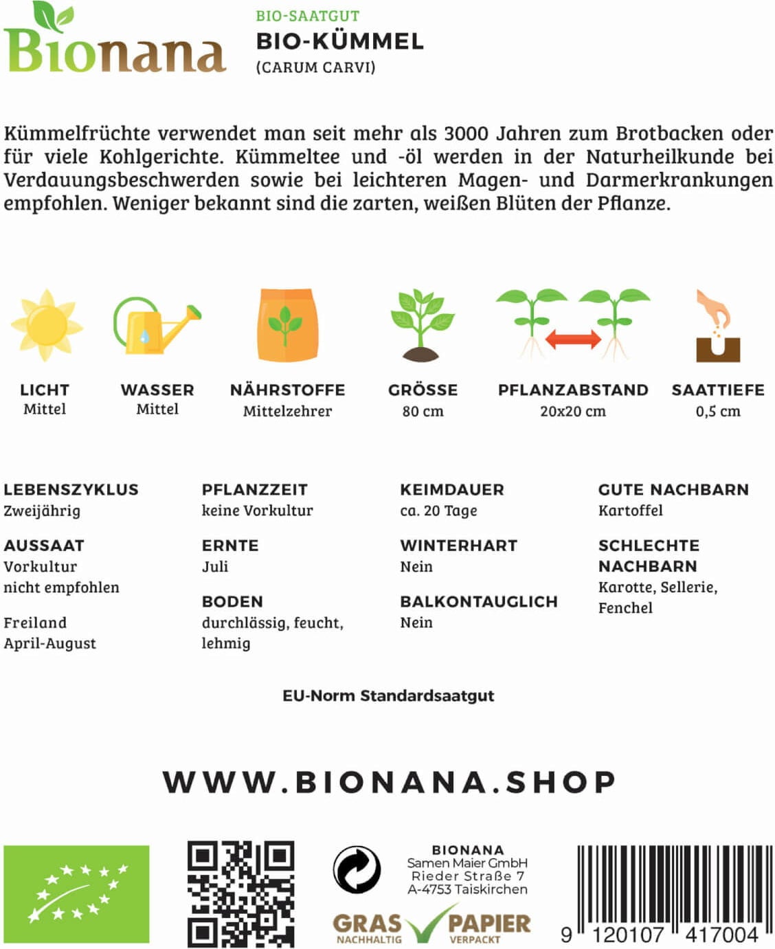 Bionana Bio Kümmel - 1 Pkg